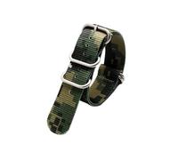 XTVKFWJAB Armband 18 mm 20 22 24 mit Edelstahlringverschlüssen, Camouflage, Armeegrün, geflochtenes Herrenarmband for Outdoor-Sport(B P5-silver,20mm)
