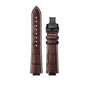 XTVKFWJAB Armband kompatibel mit Maserati R8821108025 R8851108002 Uhrenarmband Herrenarmband Trident Raised Mouth Uhrenarmband 21 mm 24 mm Zubehör(Brown white BK,24mm)