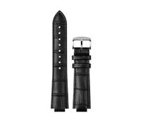 XTVKFWJAB Armband kompatibel mit Maserati R8821108025 R8851108002 Uhrenarmband Herrenarmband Trident Raised Mouth Uhrenarmband 21 mm 24 mm Zubehör(Black line silver,24mm)