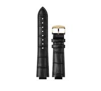 XTVKFWJAB Armband kompatibel mit Maserati R8821108025 R8851108002 Uhrenarmband Herrenarmband Trident Raised Mouth Uhrenarmband 21 mm 24 mm Zubehör(Black line gold,21mm)