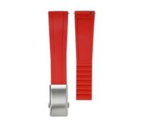 XTVKFWJAB CTS-Uhrenarmband, kompatibel mit Rolex Water Ghost, Omega Liquid Silicone Strap 20 22 mm, zuschneidbar, Schnellverschluss, verstellbar, universelles Band(Red-silver,22mm)