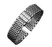 XTVKFWJAB Dünnes Modell 316L Edelstahlarmband 14 16 18 20 mm Silber Gold Solide Glieder Armband Kompatibel mit Marken Automatische Quarzuhr(Silver,14mm)