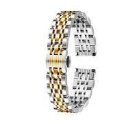 XTVKFWJAB Edelstahl-Armband kompatibel mit Armani AR1908 AR1909 AR1926 AR1925 AR11244 Uhrenarmband 14 mm Damen-Armbanduhren aus Metall(Silver and gold)