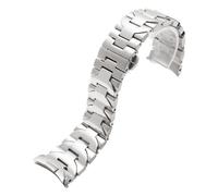 XTVKFWJAB Edelstahlarmband 22 mm 24 Metallarmband Kompatibel mit Panerai PAM111 PAM441 Herrenuhrenarmband Silber Arc Mouth Uhrengürtel(Silver,22mm)