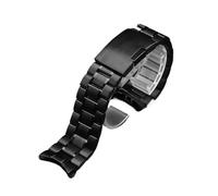 XTVKFWJAB Edelstahlarmband mit gebogenem Ende, kompatibel Seiko Citizen Casio Watch, 18/20 mm, 22, 24, Metallarmband, Uhrenkette, Armband Werkzeug(B-Black,22mm-width)