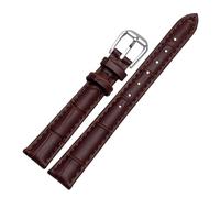 XTVKFWJAB Erste Schicht Kalbslederarmband, kompatibel mit kleinen Damenarmbanduhren, mehrfarbigen Bändern aus Rindsleder, 10 mm, 12, 14(Brown,12mm gold clasp)