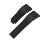 XTVKFWJAB Gummi-Armband kompatibel mit Rolex GTM-Uhrenarmband, 20 mm, 21, wasserdicht, Silikon, Staubarmband(Black without clasp,20mm)