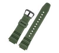 XTVKFWJAB Gummiband kompatibel mit Casio AE-1200WH AQ-S810W MRW-200H W218H SGW-300/400, AE-1000W, Uhrenzubehör, Band, 18 mm(Green black)