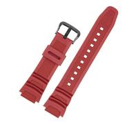 XTVKFWJAB Gummiband kompatibel mit Casio AE-1200WH AQ-S810W MRW-200H W218H SGW-300/400, AE-1000W, Uhrenzubehör, Band, 18 mm(Red black)