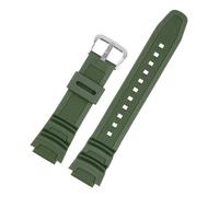 XTVKFWJAB Gummiband kompatibel mit Casio AE-1200WH AQ-S810W MRW-200H W218H SGW-300/400, AE-1000W, Uhrenzubehör, Band, 18 mm(Green silver)