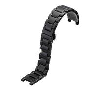 XTVKFWJAB Kerbkeramik-Uhrenarmband 16-10 mm, 20-11, 20-12, Uhrenarmband, kompatibel mit GC-Armbanduhren for Damen und Herren, Schraubverschluss, Schmetterlingsschnalle(Black,20-11mm)