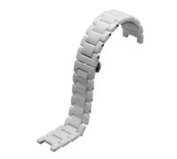 XTVKFWJAB Kerbkeramik-Uhrenarmband 16-10 mm, 20-11, 20-12, Uhrenarmband, kompatibel mit GC-Armbanduhren for Damen und Herren, Schraubverschluss, Schmetterlingsschnalle(WHITE,20-12mm)