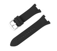 XTVKFWJAB Kompatibel mit Ar-mani Silikonarmband AX1803 AX1802 AX1042 AX1050 AX1084 AX1108 Männliche konkave Uhrenkette Gummi-Sportarmband 31 x 14 mm(Black silver)