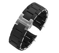 XTVKFWJAB Kompatibel mit Armani Ar5905 5906 Ar5920, wasserdichtes, schweißfestes Gummiarmband, Zubehör, 20 mm, 23, Silikon-Stahl-ummanteltes Uhrenarmband(Black-Steel,20mm)