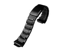 XTVKFWJAB Kompatibel mit Casio Steel Heart 5608 GST-B200 der zweiten Generation, massives Edelstahl-Uhrenarmband, Herren, silberfarbenes schwarzes Metallarmband, Zubehör(Black)