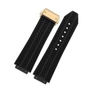 XTVKFWJAB Kompatibel mit der BIG BANG Classic Fusion-Serie, 25 x 19 mm oder 17, wasserdichtes Herren-Silikon-Uhrenarmband, schwarzes Uhrenzubehörband(Black-gold-A,25mm-19mm)