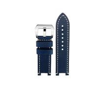 XTVKFWJAB Kompatibel mit G-SHOCK Casio GST-B100/W300/400G/S120/W130L, modifiziertes Uhrenarmband aus mattiertem Vintage-Leder Werkzeugzubehör(Blue white-silver)