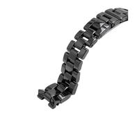XTVKFWJAB Kompatibel mit Keramikarmband Damen Herren Uhrenarmband Modearmband Schwarz Weiß 16mm 19mm(Black,16mm for Female)