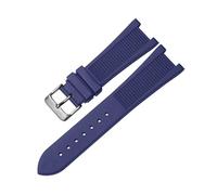 XTVKFWJAB Kompatibel mit PP Patek Philippe Silikon-Uhrenarmband 5711 5712g Nautilus-Uhrenarmband, spezielle Schnittstelle, 25 mm x 13, Herrenarmband(Blue-silver)