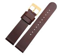 XTVKFWJAB Leder-Uhrenarmband, kompatibel mit Komono Nomos, wasserdicht, schweißfest, weich, bequem, 18 20 22 mm, Herren-Schnellverschluss(Dark brown-Gold)