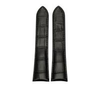 XTVKFWJAB Lederarmband 18 20 23 24 25 mm Braun Schwarz Strapazierfähiges Kalbslederarmband Kompatibel mit Cartier Tank Solo Calibre Uhr(Black,18MM_SILVER CLASP)