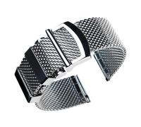 XTVKFWJAB Mesh-Milanese-Uhrenarmband, kompatibel mit Omega, Seamaster 007, Herrenarmband, Edelstahlarmband, IWC Pilot, Faltschließe(22mm)