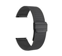 XTVKFWJAB Mesh-Uhrenarmband, Edelstahl, Milanese-Schlaufenband, kompatibel mit DW-Uhrenarmband, Schnellverschlussarmband(Black,18mm)