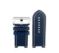 XTVKFWJAB Neues blaues Rindslederarmband, kompatibel mit G-SHOCK Casio GST-B100/S130/S110/S120/W130L/W100/210/W300, Retro-Uhrenarmband for Herren(Blue silver)
