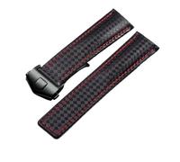 XTVKFWJAB Schwarzes Kalbslederarmband, kompatibel mit Tag Heuer Aquaracer 300 CARRERA F1 Uhrenarmband, Herren, 19 mm, 20, 22(Black-black,22mm)