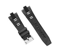 XTVKFWJAB Schwarzes Uhrenarmband aus Silikonkautschuk mit konvexer Öffnung, 26 x 9 mm, 22 8, Dornschließe, Harzarmband, kompatibel Diagono-Aluminiumuhr(Medium size,22x8mm)