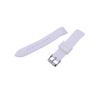 XTVKFWJAB Silikon-Uhrenarmband, 20 mm, Gürtelschnalle, gebogen, Uhrenzubehör, kompatibel mit Seiko Tissot Mido Sports, Gummiarmband for Herren und Damen(White)