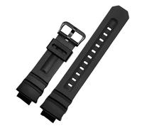 XTVKFWJAB Silikon-Uhrenarmband, kompatibel mit Casio, Silikon-Armband for Herren, Awgm100/M101, Aw-590/591/g-7700, Harzband, 16 mm, konvexes Armband(Black black)