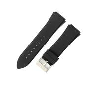 XTVKFWJAB Silikon-Uhrenarmband, kompatibel mit Guess W0040g3 W0040g5 W0247g3, langlebig, wasserdicht, 25 x 22 mm, ersetzt spezielle konvexe Schnittstelle, Gummiuhr(Black-Steel-K6)