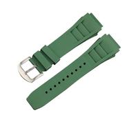 XTVKFWJAB Silikon-Uhrenarmband, kompatibel mit Richard Mille RM011-Armband, 17 x 21 mm, wasserdicht, Gummi-Armband, Metall-Dornschließe, Uhrenzubehör(Green-silver)