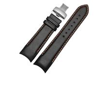 XTVKFWJAB T035 Armband 22mm 23mm 24mm Kompatibel Mit Tissot 1853 Männer Couturier Leder Uhr Strap T035617A T035407A Rindsleder(Black-orange-silver,23mm)