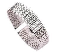 XTVKFWJAB Uhrenarmband 16mm 18mm 20mm 22mm Silber Edelstahl Uhrenarmbänder Damen Herren Solide Armbanduhr Armband Zubehör(18mm)