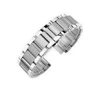 XTVKFWJAB Uhrenarmband aus massivem Edelstahl, 18 mm, 20, 22, 24, Faltschließe, Metall-Ersatzarmband for Herren(Silver,18mm)