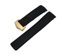 XTVKFWJAB Uhrenarmband aus Naturkautschuk, kompatibel mit TAG HEUER GRAND CARRERA, wasserdichtes Sportarmband, 22 mm, 24, weiches Silikonarmband(Black-gold,22mm)