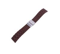 XTVKFWJAB Uhrenarmband aus Silikon for Herren und Damen, 22 mm/24 mm, wasserdicht, Gummiarmband, kompatibel mit Omega Sea Yi Seiko, Faltschließe(Coffee,22mm)