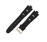 XTVKFWJAB Uhrenarmband for Herren, schwarzes Gummi, Ersatz-Uhrenarmband, kompatibel mit Bvlg Diagono, 24 mm x 8, 22(Fold black-Golden,24x8mm)