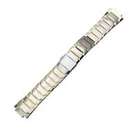XTVKFWJAB Uhrenarmband Rado 6021 Serie, massiver Wolframstahl, Schmetterlingsschließe, konkave Öffnung, Herren- und Damenarmband, 21 x 12 mm, 13,5 6(Silver gold,21-12mm)