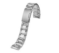 XTVKFWJAB Uhrenarmband-Set aus Metall und Edelstahl, kompatibel mit CASIO MTP-M300 M305 MTP-1375 1374, silbernes Uhrenarmband-Zubehör, 20 mm, 22(22mm)