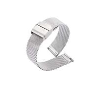 XTVKFWJAB Uhrenzubehör 10-22 mm, kompatibel mit DW Steel-Uhrenarmband, Herren- und Damen-Metall, ultradünn, feines Stahlgewebe, Milan-Band(Silver,19mm)