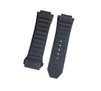XTVKFWJAB Uhrenzubehör Herren-Kautschukarmband, kompatibel mit Sportarmband der Serie 19 mm x 29 Damen-Silikonkautschukarmband, Faltschließe 24(Black-black)