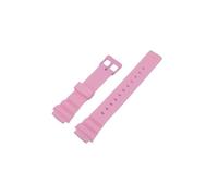 XTVKFWJAB Uhrenzubehör Kompatibel mit Casio Herren-Uhrenarmband aus Kunstharz MRW-200H, 18 mm, Gummi-Sportarmband, Gürtelschnalle(Pink)