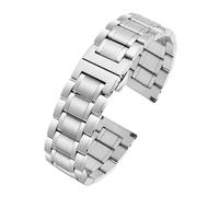 XTVKFWJAB Universal Arc Flaches Edelstahlarmband 14 15 16 17 18 19 20 21 22 23 24 mm Gebogenes solides Uhrenarmband Herren Damen Zubehör(Steel Flat curved,20mm)
