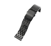 XTVKFWJAB Universelles wasserdichtes Uhrenarmband aus massivem Edelstahl, kompatibel mit Diesel Panerai Armani Dz7321 Dz7265 Dz4318 Dz7221 22 24 26 mm Armband(7-Beads-Black,30mm)
