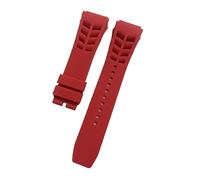 XTVKFWJAB Weiches Gummiarmband, kompatibel mit Richard Mille RM53/055/011/050, wasserdichtes und schweißfestes Silikonarmband for Herren, 25 mm, Uhrenzubehör(Red,25mm No buckle)