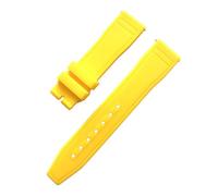 XTVKFWJAB Weiches, wasserdichtes Uhrenarmband aus natürlichem Fluorkautschuk FKM, kompatibel mit EUR-Armband Big Pilot's Top Gun 20 mm 21 22 für(Yellow)