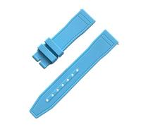 XTVKFWJAB Weiches, wasserdichtes Uhrenarmband aus natürlichem Fluorkautschuk FKM, kompatibel mit EUR-Armband Big Pilot's Top Gun 20 mm 21 22 für(Lake Blue)